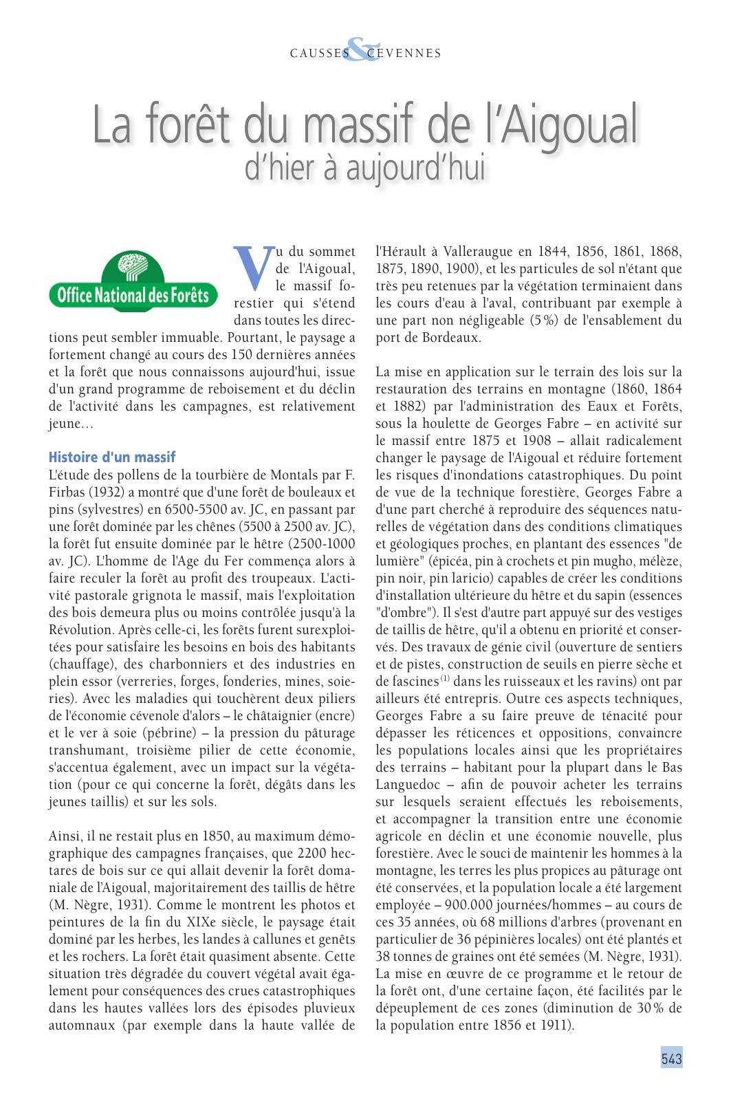 Revue Causses-Cevennes 2 2013 extrait